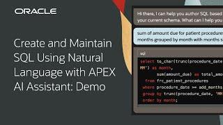 Create and Maintain SQL Using Natural Language with APEX AI Assistant Demo