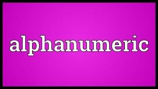 Alphanumeric Meaning