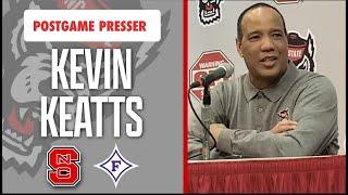 NC State basketball coach Kevin Keatts post Furman