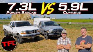 Ranch Battle Can a 26-Year-Old Ford F-250 7.3L Power Stroke Outwork the Legendary 5.9L Cummins?