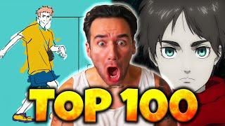 TOP 100 MOST LISTENED ANIME ENDINGS OF ALL TIME - REACTION