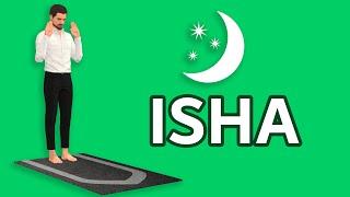 How to pray Isha for men beginners - with Subtitle