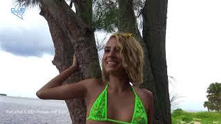 Hot Tropics Green Lace Thong Bikini Model Shoot Destiny #4k