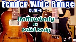 1960s Hollow vs Deluxe Solid w1 Wide Range Cunife Fender Kay Galaxie vs Warmoth Deluxe