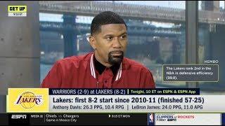 ESPN GET UP  Jalen Rose Bold Prediction Lakers at Warriors