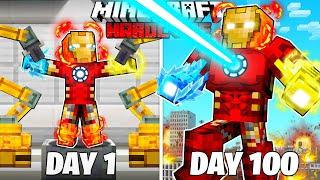 I Survived 100 Days as ELEMENTAL IRON MAN in HARDCORE Minecraft