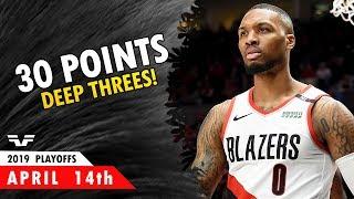 Damian Lillard WCR1 Game 1 2019 NBA Playoffs - vs Thunder - 30 Pts