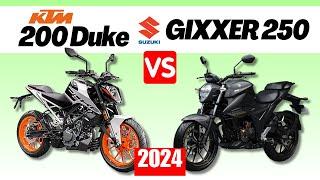 KTM Duke 200 vs Suzuki Gixxer 250  Side by Side Comparison  Specs & Price  2024 Philippines