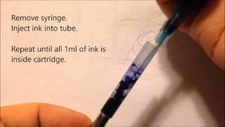 Refill Parker Roller Ball cartridge using syringe and vacuum method.