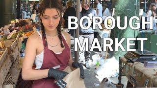  BOROUGH MARKET WALKING TOUR DURING BANK HOLIDAY WEEKEND LONDON WALK EXTREMELY BUSY LONDON 4K