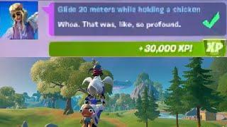 Glide 20 Meters While Holding a Chicken - Fortnite