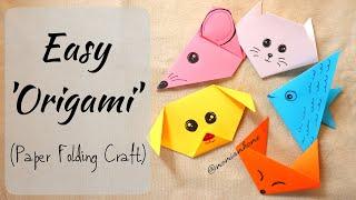 Craft Ideas  5 Easy Paper folding Craft  Easy Origami Dog Cat Fox Fish Mouse