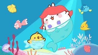 Molang and Piu Piu inside The MERMAIDS WORLD   Funny Compilation For Kids