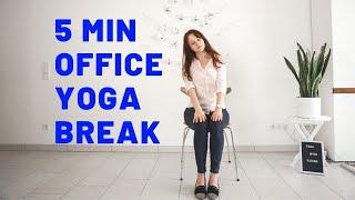 5 min YOGA STRETCH AT YOUR DESK  Chair Yoga  No Mat Yoga  Yoga with Uliana