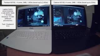 Pentium N3700 VS Celeron N3150 in Cinebench R15