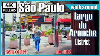 4K Centro de São Paulo sem cortes - Largo do Arouche - Sao Paulo walking tour 4k  Sao Paulo Brasil