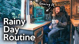 Cozy Vanlife Gaming on a Rainy Day  Fall Morning Routine
