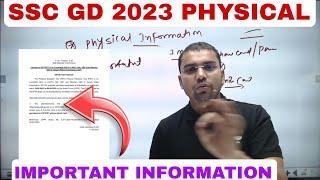 SSC GD 2023 PHYSICAL IMPORTANT INFORMATION @DEFENCE93