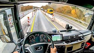 POV truck Driving MAN TGX 470 Schwegenheim to Metro Kirchheim Germany  4k cockpit view