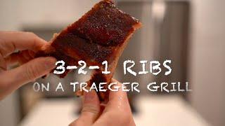 How to Smoke 3-2-1 RIBS on a TRAEGER GRILL ...complete breakdown