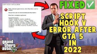 GTA 5  HOW TO FIX SCRIPT HOOK V CRITICAL ERROR 2022  DOWNGRADE FULL DETAILS WITH PROOF HINDI