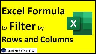 Filter by rows and columns Excel Formula for Any Version of Excel Excel Magic Trick 1752
