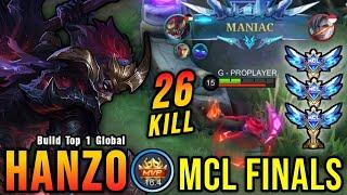 MCL FINALS 26 Kills Hanzo Best Build & Emblem Almost SAVAGE - Build Top 1 Global Hanzo  MLBB