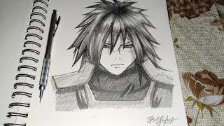 How to draw Madara Uchiha sketch drawing 