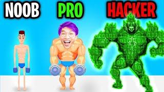 Can We Go NOOB vs PRO vs HACKER In TOUGH MAN APP? ALL LEVELS