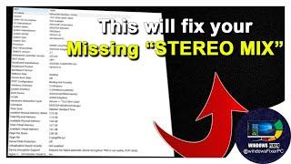 Final Stereo Mix Solution   This is how you can get #Stereo Mix Option Properly 