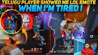 Random Players Show Me Lol Emote But I Am Tired - OP Revenge Video - Free Fire Telugu - MBG ARMY