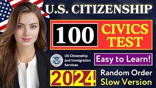 2024 Random USCIS Complete 100 Civics Test Citizenship Test QuestionAnswer Ciudadania Americana