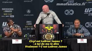 La réaction de Jon Jones quand Ciryl Gane est comparé à Lebron James  #ufc285