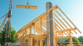 Building The 1st Floor Of The Log Post And Beam House l pt.7