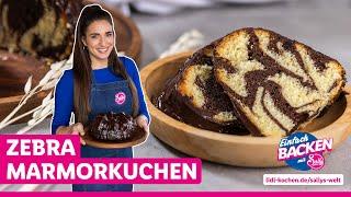 Gugelhupf mit Schokoglasur  Zebra-Marmorkuchen