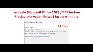  Activate Microsoft Office for free Product Activation FailedError FixJust one minute 2024