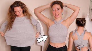 DIY Crop Top from an Oversized T-Shirt - No Sew Super Easy