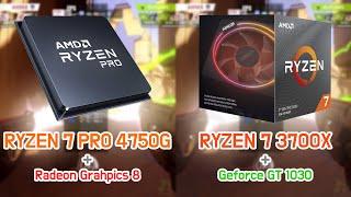 RYZEN 7 PRO 4750G + VEGA 8 vs RYZEN 7 3700X + GT 1030 5 Games