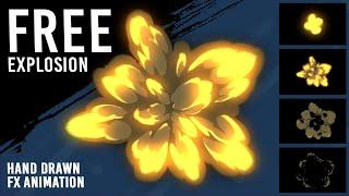 Free Explosion 2D FX animation Green Screen + AE project