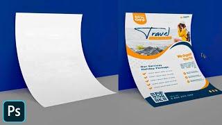 Easily Create Curved A Flyer Mockup In Photoshop - Free Photoshop Tutorials For Beginners