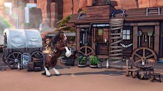 Wild West wagon  The Sims 4 Speed build  Horse Ranch