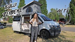 Bulli Zeitreise  Katha lebt und arbeitet in ihrem selbst umgebauten VW T6 Campervan
