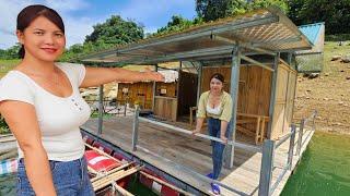 FULL VIDEO girl makes fish cages corridors paints house walls. house on water.