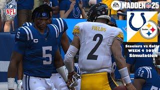 Madden 25 Pittsburgh Steelers vs Indianapolis Colts Week 4 Sim 2024 Full 15 Minute Quarters GamePlay