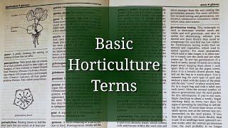 Basic Horticulture Terminology