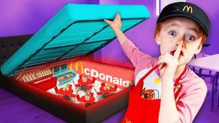 I Built a SECRET McDonald’s in Our House