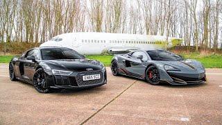 DRAG RACE AUDI R8 V10+ vs MCLAREN 600LT