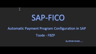 Automatic Payment Program - FBZP in SAP