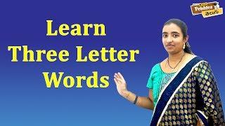 Learn three letters words  English through Telugu  for kids