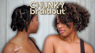 CHUNKY BRAIDOUT *UPDATED* Tutorial on Blown Out Natural Hair - VLOGTOBER DAY 9